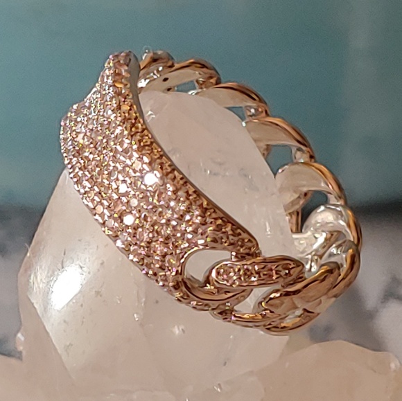 🆕💍💎Cubic Zirconia Silvertone Chain Sz 7💍 - Picture 1 of 8